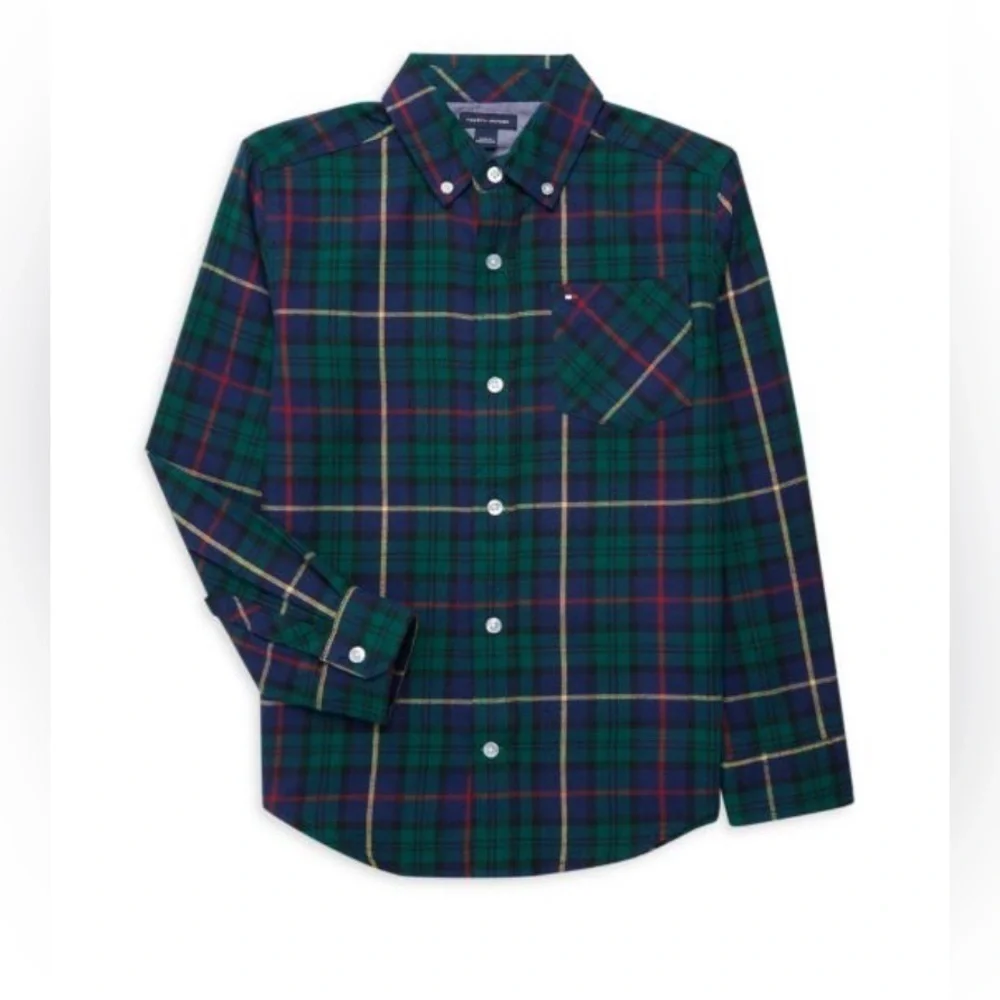 Tommy Hilfiger | Boys Blue Green &‎ Red Button Down Shirt